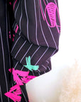 Blazer noir à tags fluo