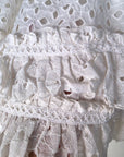 Ensemble blanc chemise + short à broderie anglaise