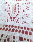 Top blanc en maille crochet