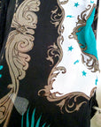 Chemise California noire à imprimé vert