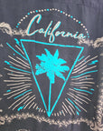 Chemise California noire à imprimé vert