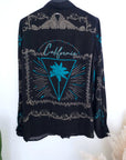 Chemise California noire à imprimé vert