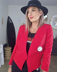Veste red sans col