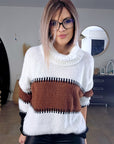 Pull long tricolore