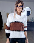 Pull long tricolore