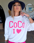 Sweat blanc I'COCO - 𝐌𝐚𝐫𝐢𝐧𝐚𝟒𝟒𝐟𝐚𝐦𝐢𝐥𝐲