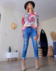 Blouse lin tie and dye - 𝐌𝐚𝐫𝐢𝐧𝐚𝟒𝟒𝐟𝐚𝐦𝐢𝐥𝐲