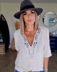 Blouse en lin crème - 𝐌𝐚𝐫𝐢𝐧𝐚𝟒𝟒𝐟𝐚𝐦𝐢𝐥𝐲