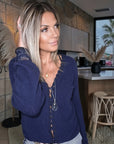 Cardigan bleu marine à maille douce - 𝐌𝐚𝐫𝐢𝐧𝐚𝟒𝟒𝐟𝐚𝐦𝐢𝐥𝐲