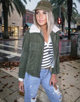 Blouson teddy velours côtelé vert-kaki - 𝐌𝐚𝐫𝐢𝐧𝐚𝟒𝟒𝐟𝐚𝐦𝐢𝐥𝐲