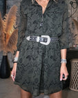 Robe kaki à imprimé noir - 𝐌𝐚𝐫𝐢𝐧𝐚𝟒𝟒𝐟𝐚𝐦𝐢𝐥𝐲