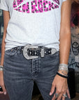 Ceinture noire ร clous en strass rock - ๐๐๐ซ๐ข๐ง๐๐๐๐๐๐ฆ๐ข๐ฅ๐ฒ
