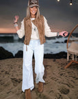 Veste marron taupe sans manche 100% cuir - 𝐌𝐚𝐫𝐢𝐧𝐚𝟒𝟒𝐟𝐚𝐦𝐢𝐥𝐲