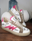 Baskets ZV1747 blanche à tags 100% cuir - 𝐌𝐚𝐫𝐢𝐧𝐚𝟒𝟒𝐟𝐚𝐦𝐢𝐥𝐲