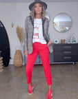 Pantalon chic rouge