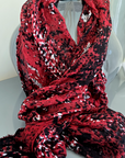 Foulard imprimé rouge bordeaux - 𝐌𝐚𝐫𝐢𝐧𝐚𝟒𝟒𝐟𝐚𝐦𝐢𝐥𝐲