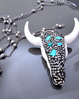 Sautoir buffle blanc et turquoise - 𝐌𝐚𝐫𝐢𝐧𝐚𝟒𝟒𝐟𝐚𝐦𝐢𝐥𝐲
