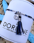 Bracelet pompon bleu DORIANE - 𝐌𝐚𝐫𝐢𝐧𝐚𝟒𝟒𝐟𝐚𝐦𝐢𝐥𝐲