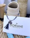 Bracelet pompon bleu DORIANE - 𝐌𝐚𝐫𝐢𝐧𝐚𝟒𝟒𝐟𝐚𝐦𝐢𝐥𝐲