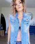 Veste denim Girls sans manche - 𝐌𝐚𝐫𝐢𝐧𝐚𝟒𝟒𝐟𝐚𝐦𝐢𝐥𝐲