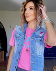 Veste denim Girls sans manche - 𝐌𝐚𝐫𝐢𝐧𝐚𝟒𝟒𝐟𝐚𝐦𝐢𝐥𝐲