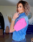 Veste denim Girls sans manche - 𝐌𝐚𝐫𝐢𝐧𝐚𝟒𝟒𝐟𝐚𝐦𝐢𝐥𝐲