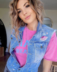 Veste denim Girls sans manche - 𝐌𝐚𝐫𝐢𝐧𝐚𝟒𝟒𝐟𝐚𝐦𝐢𝐥𝐲