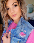 Veste denim Girls sans manche - 𝐌𝐚𝐫𝐢𝐧𝐚𝟒𝟒𝐟𝐚𝐦𝐢𝐥𝐲