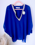 Blouse fluide bleu roi - 𝐌𝐚𝐫𝐢𝐧𝐚𝟒𝟒𝐟𝐚𝐦𝐢𝐥𝐲