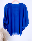 Blouse fluide bleu roi - 𝐌𝐚𝐫𝐢𝐧𝐚𝟒𝟒𝐟𝐚𝐦𝐢𝐥𝐲