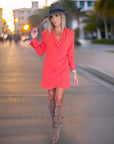Robe chic rouge corail - 𝐌𝐚𝐫𝐢𝐧𝐚𝟒𝟒𝐟𝐚𝐦𝐢𝐥𝐲