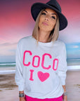 Sweat blanc I'COCO - 𝐌𝐚𝐫𝐢𝐧𝐚𝟒𝟒𝐟𝐚𝐦𝐢𝐥𝐲