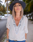 Blouse en lin crème - 𝐌𝐚𝐫𝐢𝐧𝐚𝟒𝟒𝐟𝐚𝐦𝐢𝐥𝐲