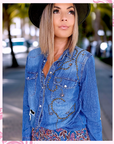 Chemise cloutées en denim - 𝐌𝐚𝐫𝐢𝐧𝐚𝟒𝟒𝐟𝐚𝐦𝐢𝐥𝐲