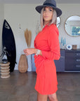 Robe chic rouge corail - 𝐌𝐚𝐫𝐢𝐧𝐚𝟒𝟒𝐟𝐚𝐦𝐢𝐥𝐲