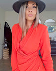 Robe chic rouge corail - 𝐌𝐚𝐫𝐢𝐧𝐚𝟒𝟒𝐟𝐚𝐦𝐢𝐥𝐲