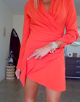 Robe chic rouge corail - 𝐌𝐚𝐫𝐢𝐧𝐚𝟒𝟒𝐟𝐚𝐦𝐢𝐥𝐲