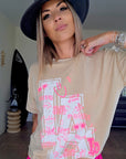 Tee-shirt beige L.A - 𝐌𝐚𝐫𝐢𝐧𝐚𝟒𝟒𝐟𝐚𝐦𝐢𝐥𝐲