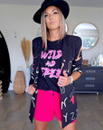 Tee-shirt noir à tag - 𝐌𝐚𝐫𝐢𝐧𝐚𝟒𝟒𝐟𝐚𝐦𝐢𝐥𝐲
