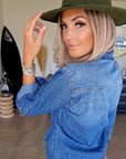 Chemise cloutées en denim - 𝐌𝐚𝐫𝐢𝐧𝐚𝟒𝟒𝐟𝐚𝐦𝐢𝐥𝐲
