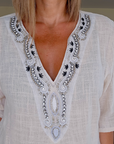 Blouse en lin crème - 𝐌𝐚𝐫𝐢𝐧𝐚𝟒𝟒𝐟𝐚𝐦𝐢𝐥𝐲