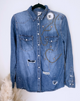 Chemise cloutées en denim - 𝐌𝐚𝐫𝐢𝐧𝐚𝟒𝟒𝐟𝐚𝐦𝐢𝐥𝐲