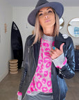 Pull léopard fuchsia