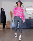 Pull léopard fuchsia