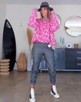 Pull léopard fuchsia