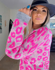 Pull léopard fuchsia