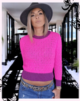 Pull top crop fuchsia fluo
