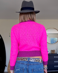 Pull top crop fuchsia fluo