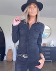 Chemise noire en denim