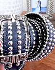 Ceinture noire cloutée